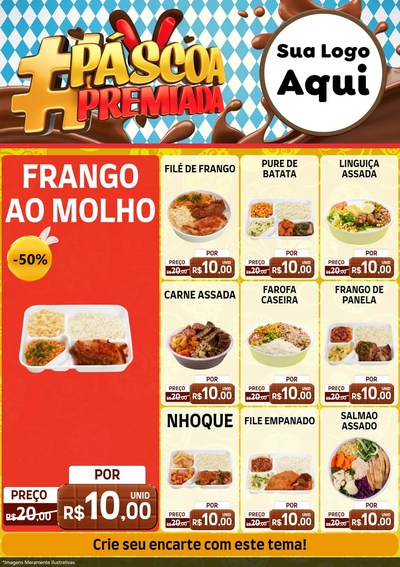 Modelo de Encarte para Encarte A4 Vertical com o tema Páscoa Premiada para Restaurante