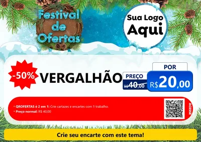 Modelo de Cartaz para Cartaz A4 Horizontal com o tema Festival de Ofertas - Inverno para Ferragens
