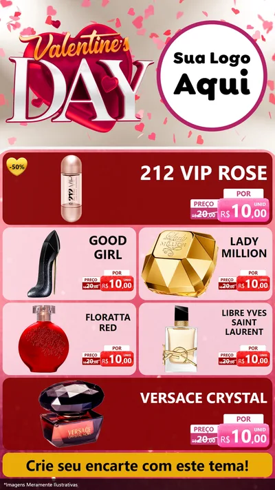 Modelo de TV para TV Vertical com o tema Valentine's Day para Perfumes