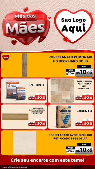Modelo de TV para TV Vertical com o tema Mês das Mães para Pisos e revestimentos