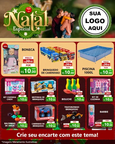 Modelo de Rede Social para Feed Instagram com o tema Natal Especial para Brinquedos