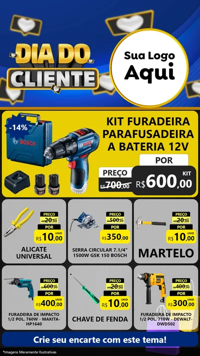Modelo de Rede Social para Stories com o tema Dia Do Cliente para Maquinas e Ferramentas