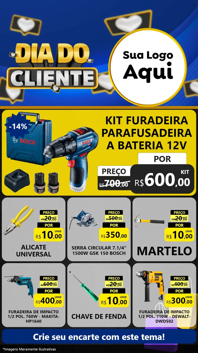 Modelo de Rede Social para Stories com o tema Dia Do Cliente para Maquinas e Ferramentas