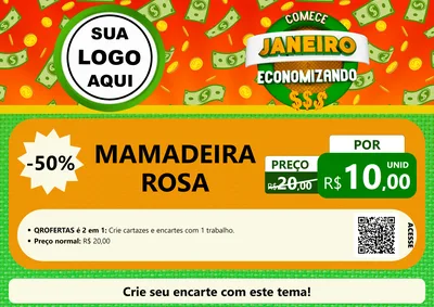 Modelo de Cartaz para Cartaz A4 Horizontal com o tema Comece Janeiro Economizando para Bebês
