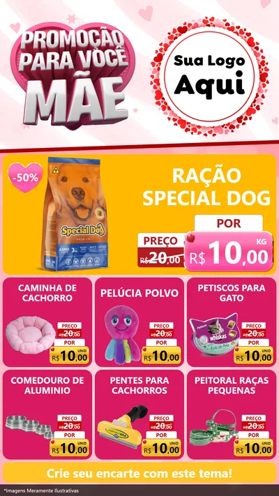 Modelo de Rede Social para Stories com o tema Promoção Para Você Mãe para Pet Shop