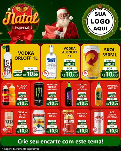 Modelo de Rede Social para Feed Instagram com o tema Natal Especial para Distribuidora de bebidas