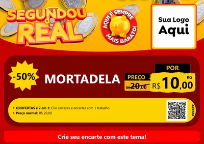Modelo de Cartaz para Cartaz A4 Horizontal com o tema Segundou do Real para Frios e Laticínios