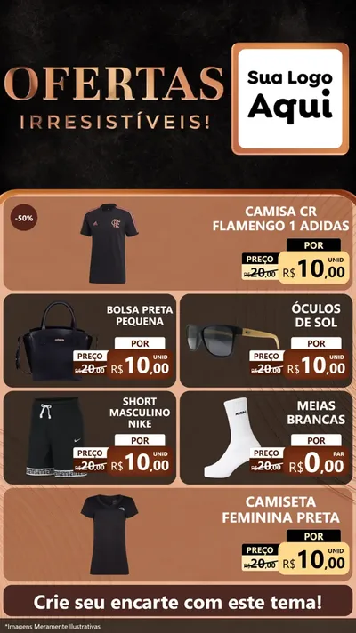 Modelo de TV para TV Vertical com o tema Ofertas Irresistíveis! para Roupas e acessórios