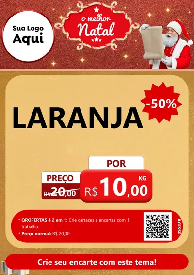 Modelo de Cartaz para Cartaz A4 Vertical com o tema O Melhor Natal para Hortifrúti