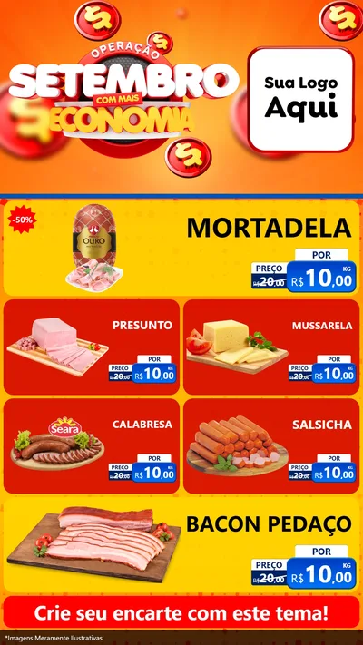 Modelo de TV para TV Vertical com o tema Operação Setembro Com Muita Economia para Frios e Laticínios