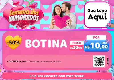 Modelo de Cartaz para Cartaz A4 Horizontal com o tema Semana dos Namorados para Agropecuária