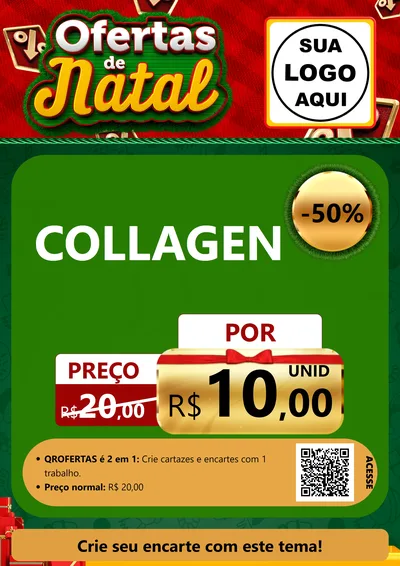 Modelo de Cartaz para Cartaz A4 Vertical com o tema Ofertas de Natal para Suplementos alimentares