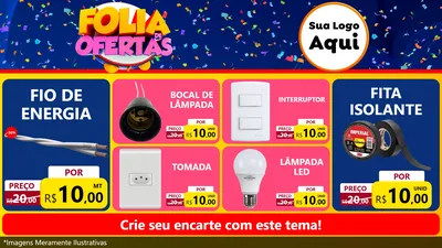 Modelo de TV para TV Horizontal com o tema Folia de Ofertas para Materiais Elétricos