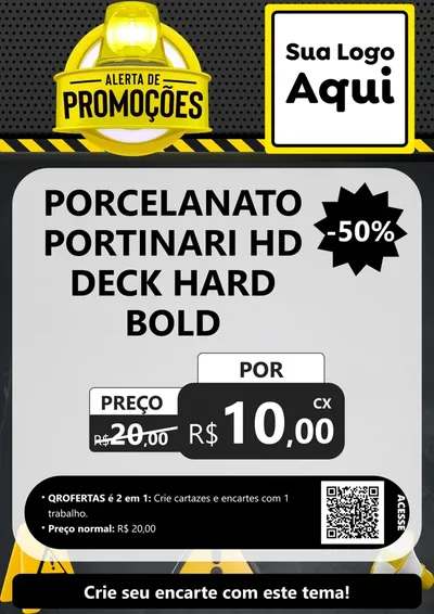 Modelo de Cartaz para Cartaz A4 Vertical com o tema Alerta de Promoções para Pisos e revestimentos