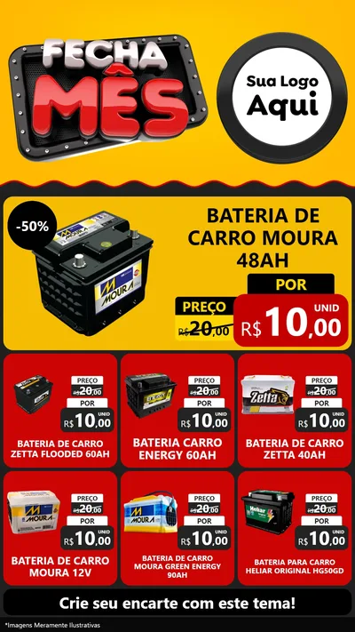 Modelo de Rede Social para Stories com o tema Fecha Mês para Baterias Elétricas