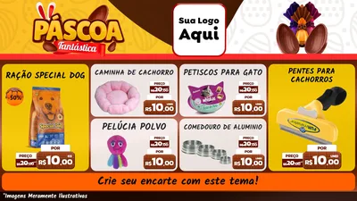Modelo de TV para TV Horizontal com o tema Páscoa Fantástica para Pet Shop