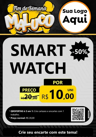 Modelo de Cartaz para Cartaz A4 Vertical com o tema Fim de Semana Maluco para Informática