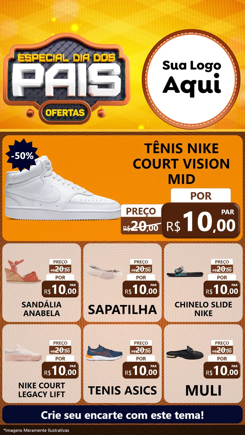Modelo de Rede Social para Stories com o tema Especial Dia dos Pais para Calçados