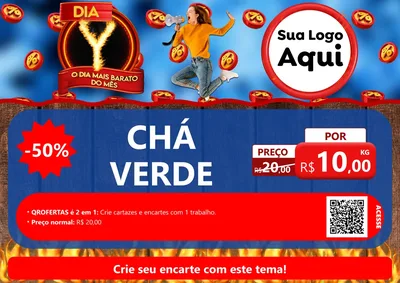 Modelo de Cartaz para Cartaz A4 Horizontal com o tema Dia Y - O Dia Mais Barato Do Mês para Produtos Naturais