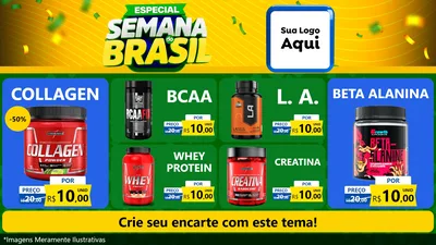 Modelo de TV para TV Horizontal com o tema Especial Semana do Brasil para Suplementos alimentares