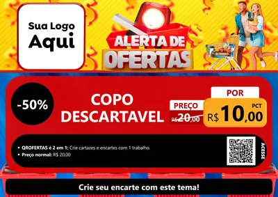 Modelo de Cartaz para Cartaz A4 Horizontal com o tema Alerta de Ofertas para Embalagens