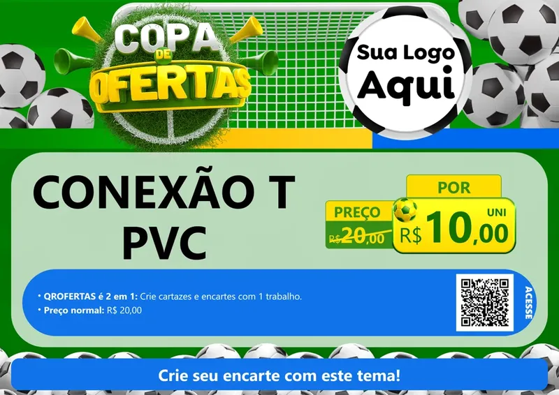 Modelo de Cartaz para Cartaz A4 Horizontal com o tema Copa De Ofertas para Tubos e conexões