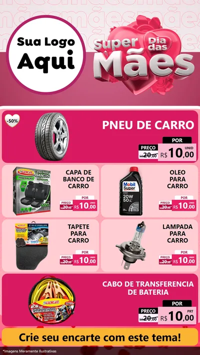 Modelo de TV para TV Vertical com o tema Super Dia Das Mães para Auto peças