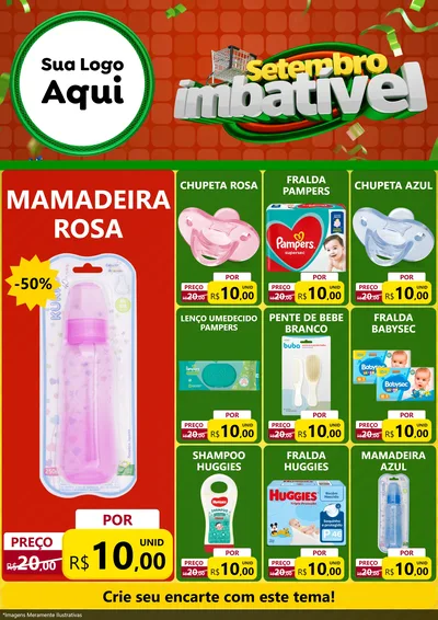 Modelo de Encarte para Encarte A4 Vertical com o tema Setembro Imbatível para Bebês