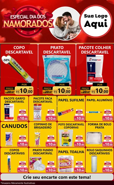 Modelo de Encarte para Encarte Grande com o tema Especial Dia Dos Namorados para Embalagens