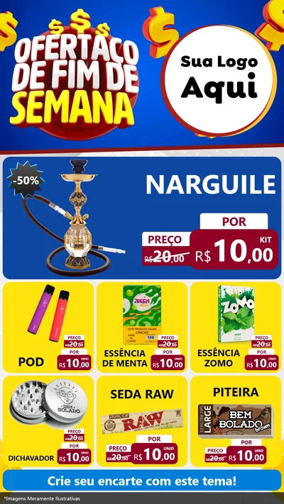 Modelo de Rede Social para Stories com o tema Ofertaço de Fim de Semana para Tabacaria