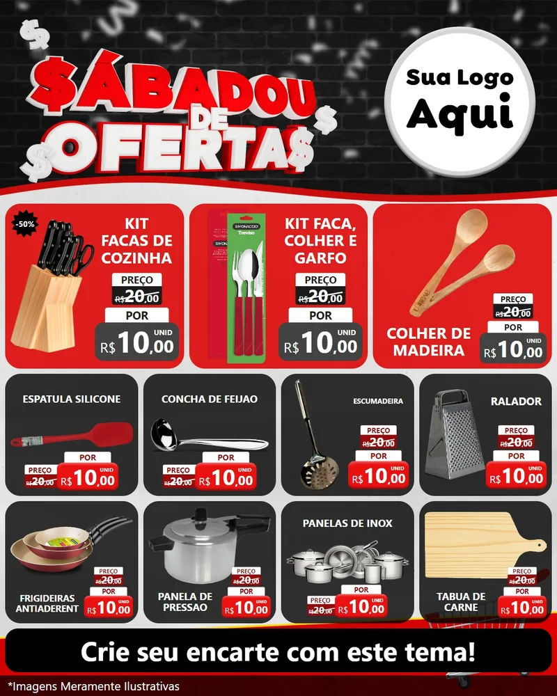 Modelo de Rede Social para Feed Instagram com o tema Sabadou de Ofertas para Utilidades Domésticas