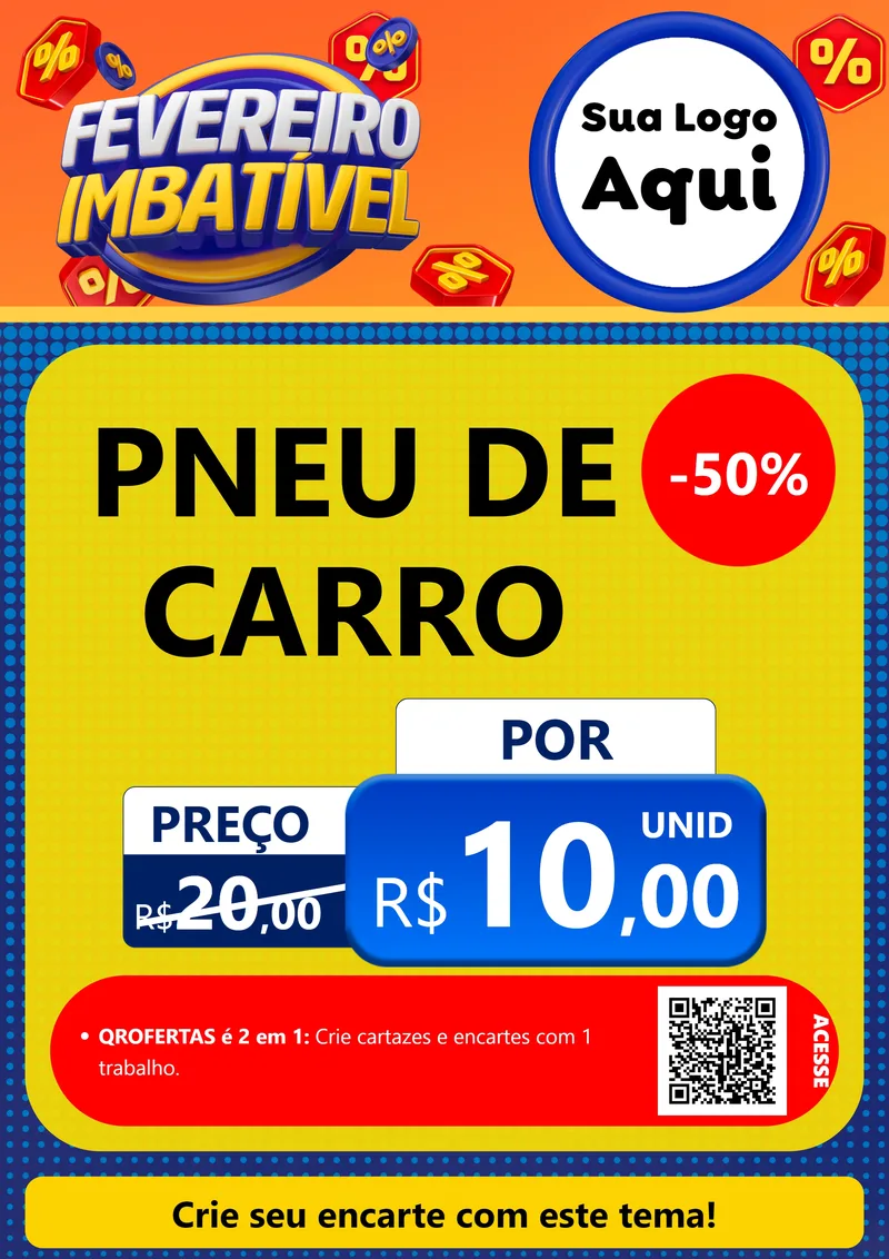 Modelo de Cartaz para Cartaz A4 Vertical com o tema Fevereiro Imbatível para Auto peças
