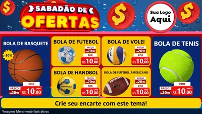Modelo de TV para TV Horizontal com o tema Sabadão de Ofertas para Artigos Esportivos