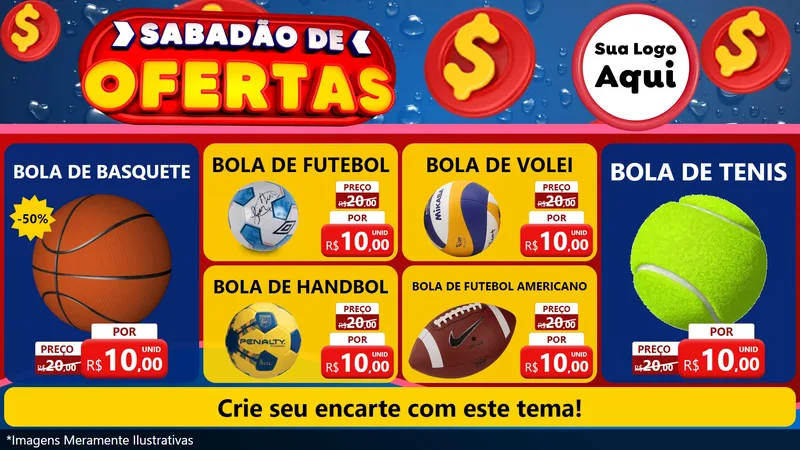 Modelo de TV para TV Horizontal com o tema Sabadão de Ofertas para Artigos Esportivos