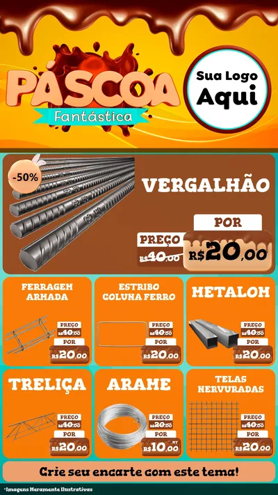 Modelo de Rede Social para Stories com o tema Páscoa Fantástica para Ferragens