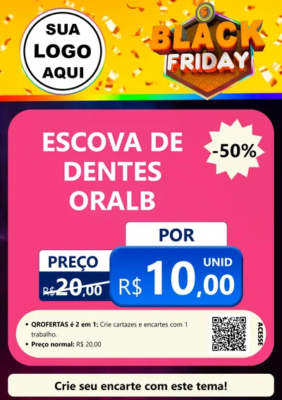 Modelo de Cartaz para Cartaz A4 Vertical com o tema Black Friday para Higiene Pessoal