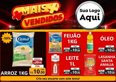 Modelo de Encarte para Encarte A4 Horizontal com o tema Mais Vendidos para Supermercado