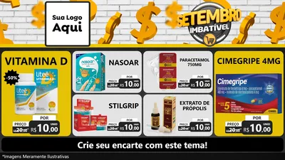 Modelo de TV para TV Horizontal com o tema Setembro Imbatível para Farmácia
