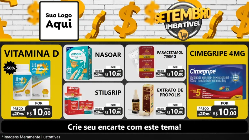 Modelo de TV para TV Horizontal com o tema Setembro Imbatível para Farmácia