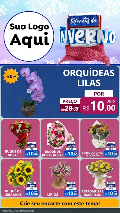 Modelo de Rede Social para Stories com o tema Ofertas de Inverno para Floricultura e jardim