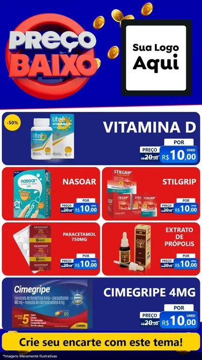Modelo de TV para TV Vertical com o tema Preço Baixo para Farmácia