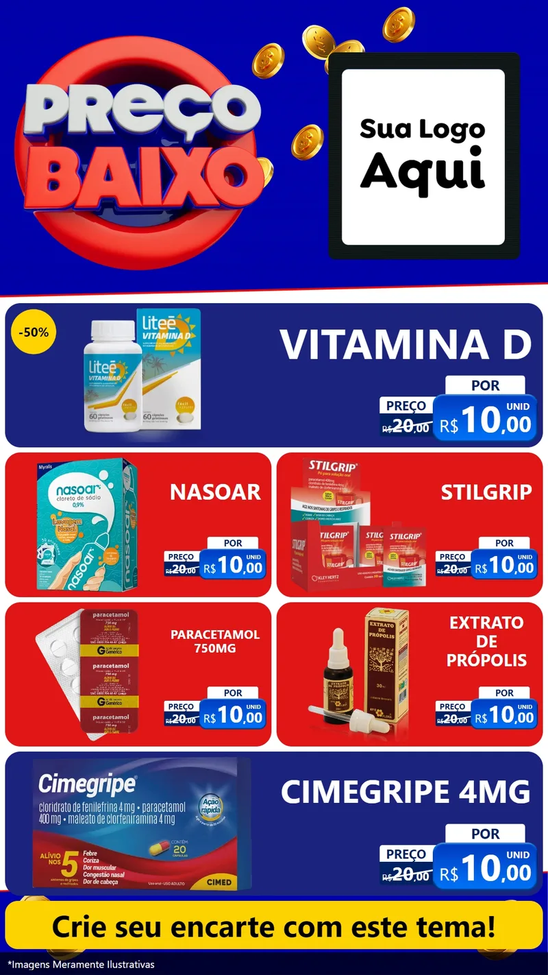 Modelo de TV para TV Vertical com o tema Preço Baixo para Farmácia