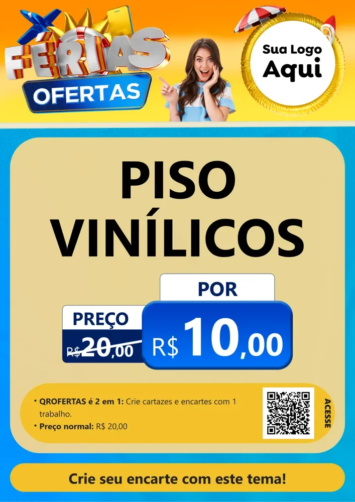 Modelo de Cartaz para Cartaz A4 Vertical com o tema Ofertas - Férias para Material para Construção
