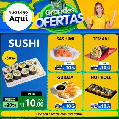 Modelo de Rede Social para Feed Facebook com o tema Grandes Ofertas para Comida japonesa