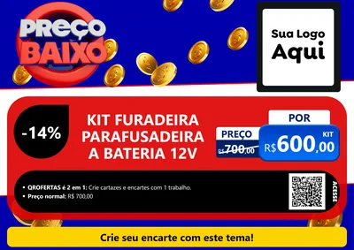Modelo de Cartaz para Cartaz A4 Horizontal com o tema Preço Baixo para Maquinas e Ferramentas