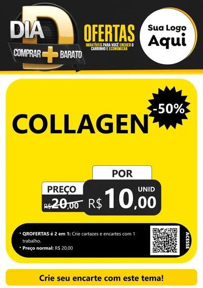 Modelo de Cartaz para Cartaz A4 Vertical com o tema Dia D Mais Economia para Suplementos alimentares