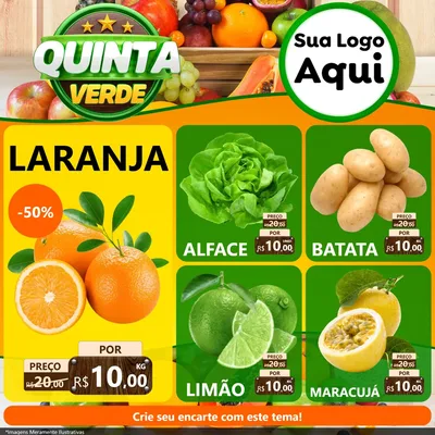 Modelo de Rede Social para Feed Facebook com o tema Quinta Verde para Hortifrúti