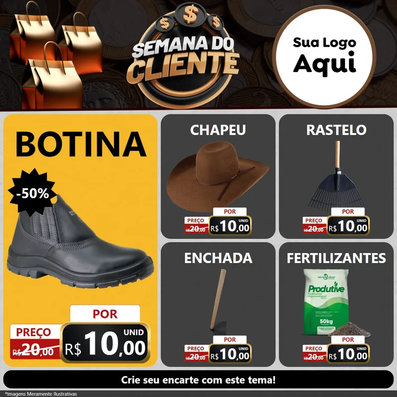 Modelo de Rede Social para Feed Facebook com o tema Semana do Cliente para Agropecuária