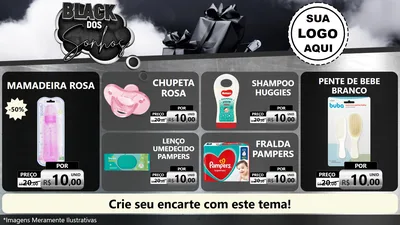 Modelo de TV para TV Horizontal com o tema Black dos Sonhos para Bebês