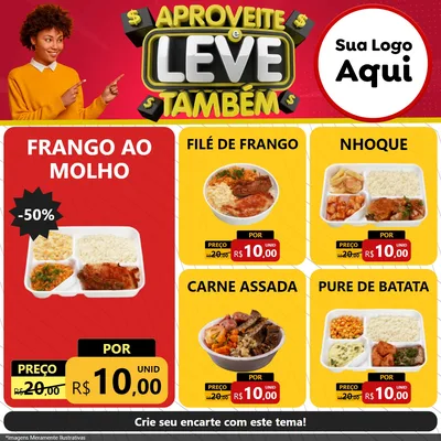 Modelo de Rede Social para Feed Facebook com o tema Aproveite e Leve Também para Restaurante